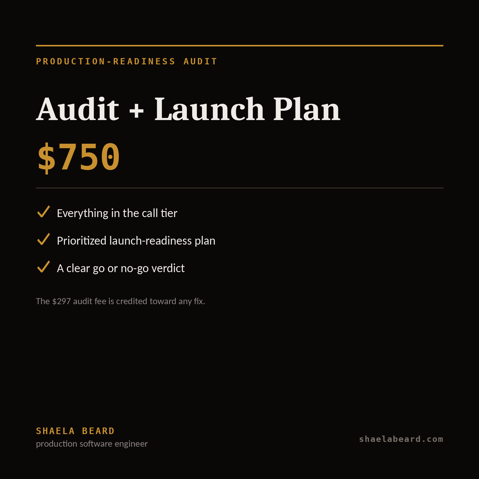 Audit + Launch Plan